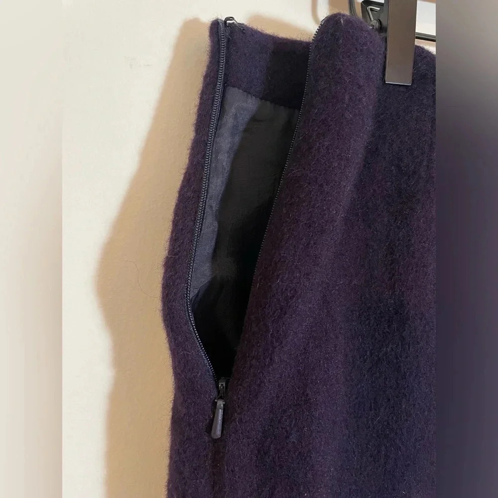 Vintage Field Manor Modern Classics Navy Blue Wool Blend Lined Skirt Warm Sz 14 - Picture 5 of 9